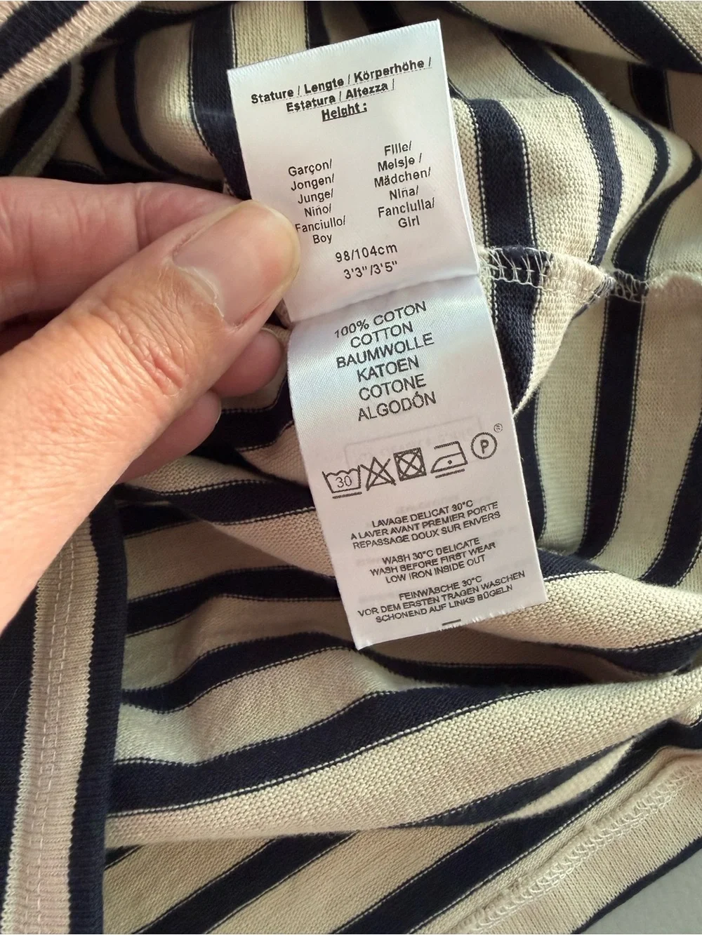 Saint James Girls Vaujany Striped Shirt with Heart Elbow Patches size 12
